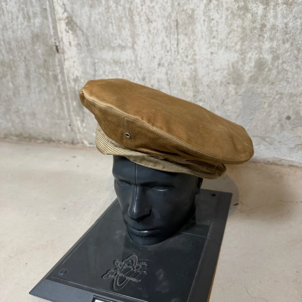Vintage 1948 beret Military Service Cover Khaki Twill Hat 7 1/8 40s ww2